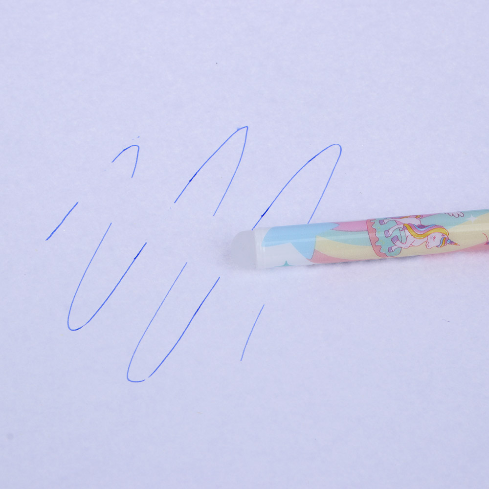 Ручка гелевая "пиши-стирай" синяя, фигурка "Фантазия", 6 дизайнов, арт.№ 591-268