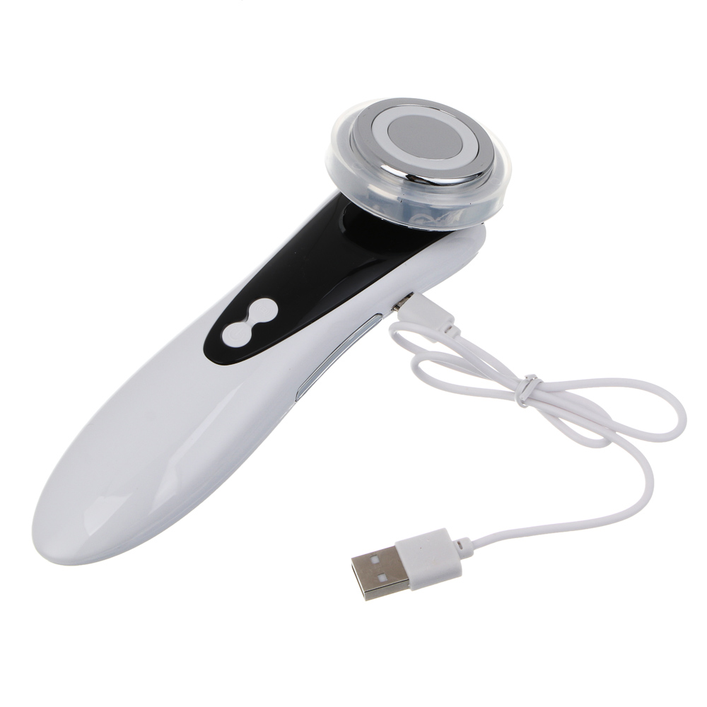 LEBEN Массажер для лица микротоковый 4 в 1, фототерапия, подтяжка кожи, 4 режима, 350мАч, белый, арт.№ 192-086