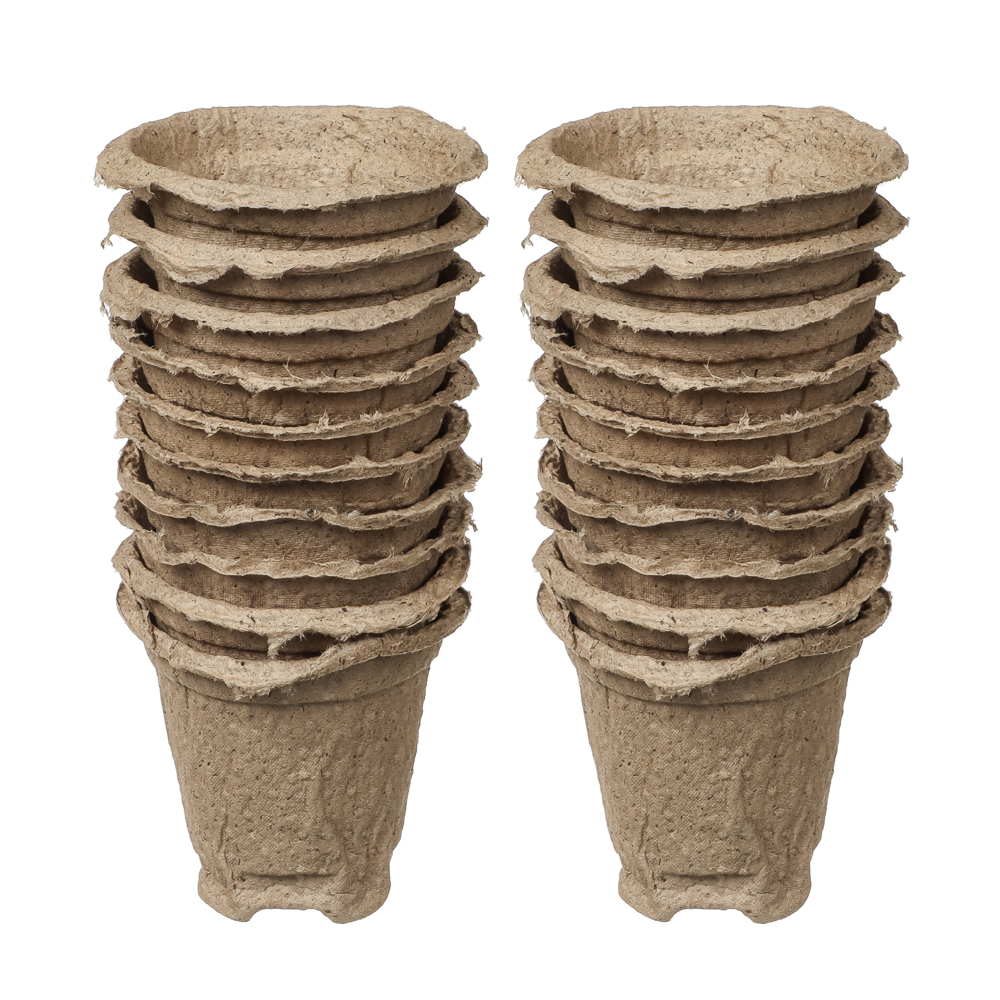 Горшки торфяные круглые с улучшенным дном 80*80 мм (уп.20 шт), арт.№ 165-034