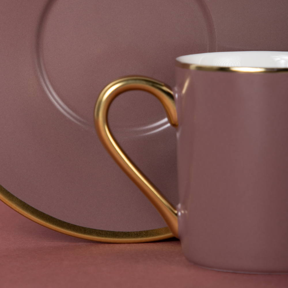 MILLIMI Магма Набор кофейный 2 пр., 100мл, 12,5см, фарфор, бургунди, арт.№ 802-498