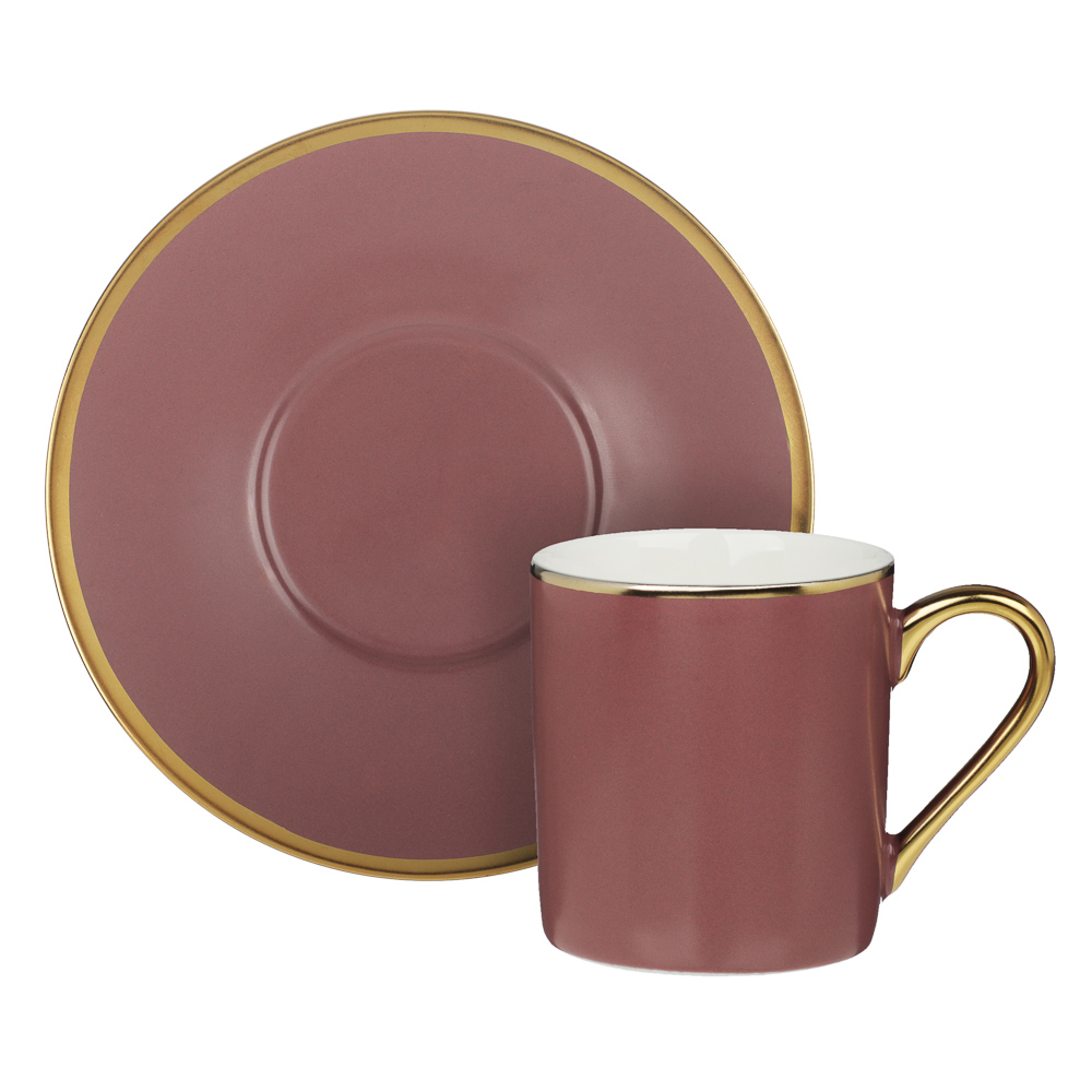 MILLIMI Магма Набор кофейный 2 пр., 100мл, 12,5см, фарфор, бургунди, арт.№ 802-498