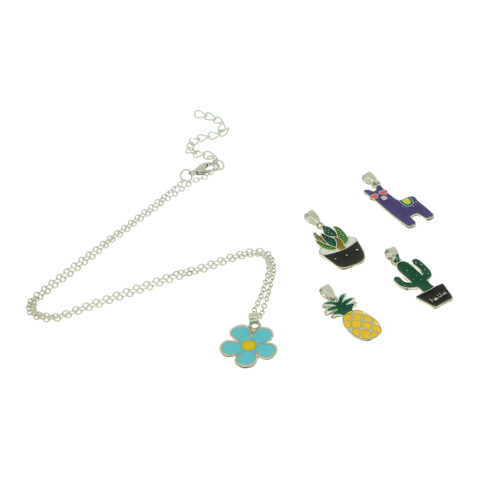 BERIOTTI Набор бижутерии 6 пр.: цепочка и 5 подвесок, биж.сплав, 4 дизайна, арт.№ 316-363