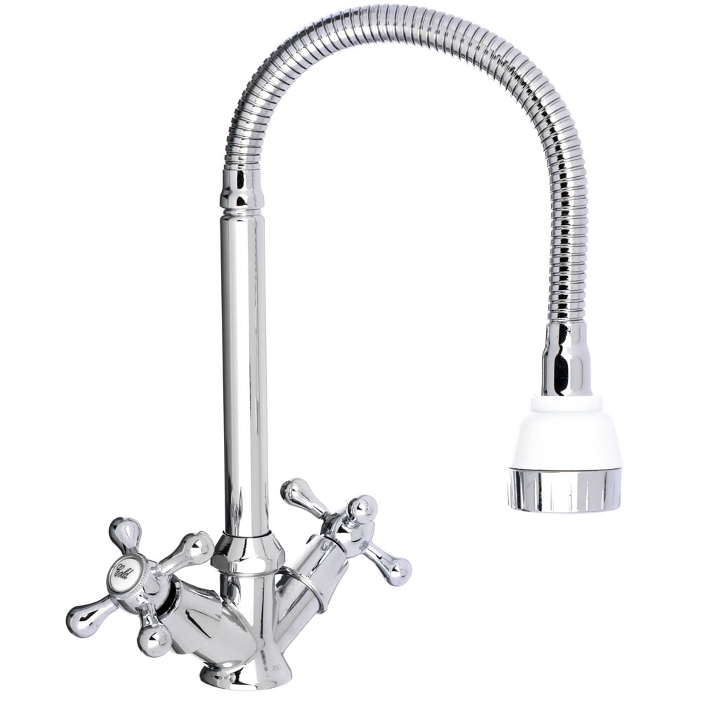 СоюзКран Смеситель для кухни, гибкий излив, кер. кран-буксы 1/2, хром, цинк, SK01-F204, арт.№ 567-117