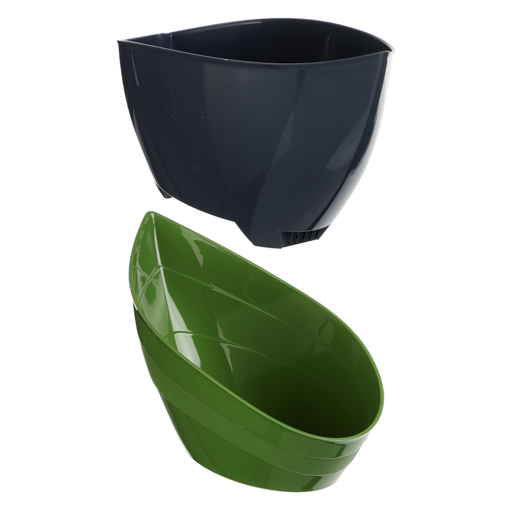 Кашпо "Гармония" 1,5л, полипропилен, оливковый/антрацит, арт.№ 164-334