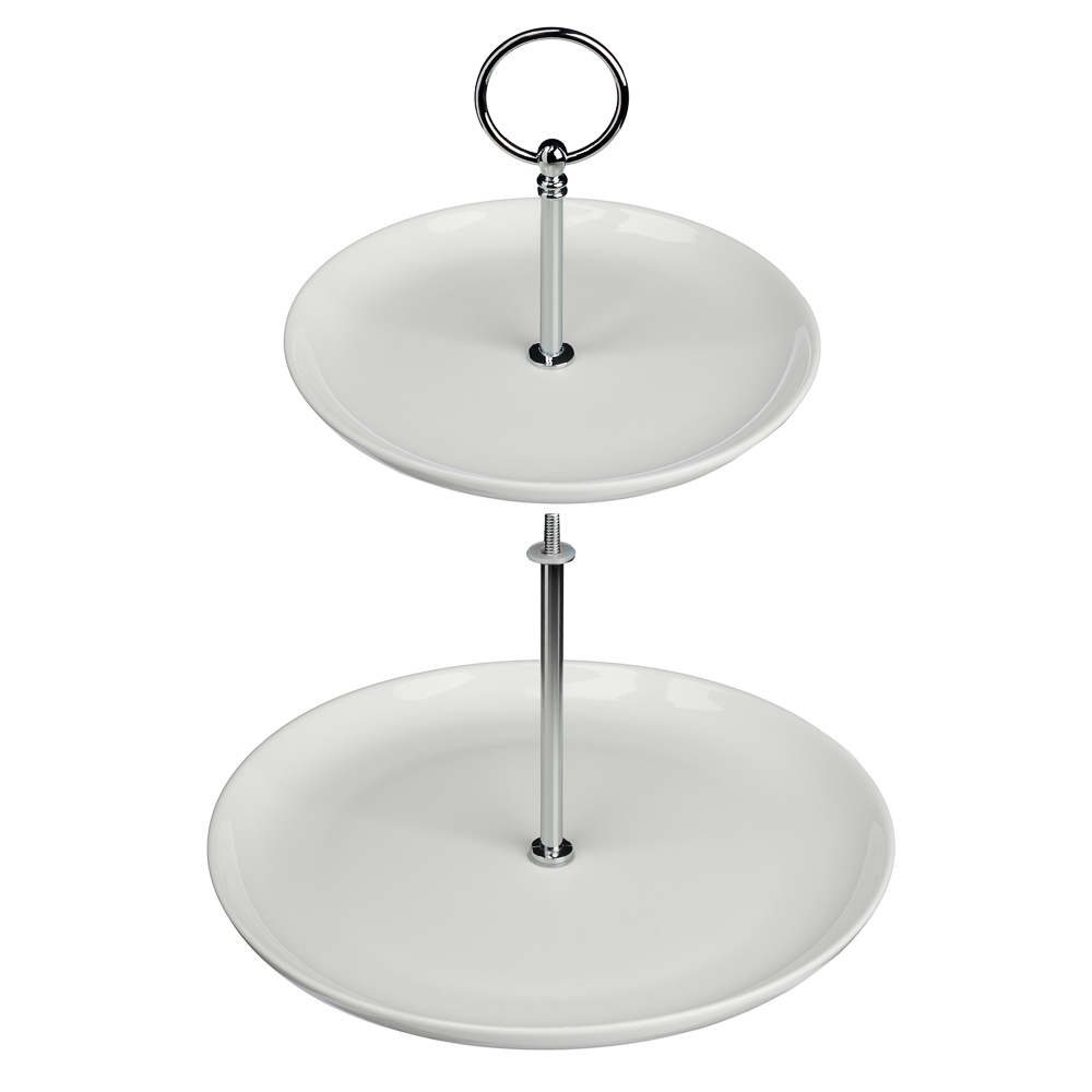 Ivlev Chef Элеганс Ваза для фруктов двухъярусная, d16,5см, d21,5см, высота 24см, фарфор, арт.№ 824-562