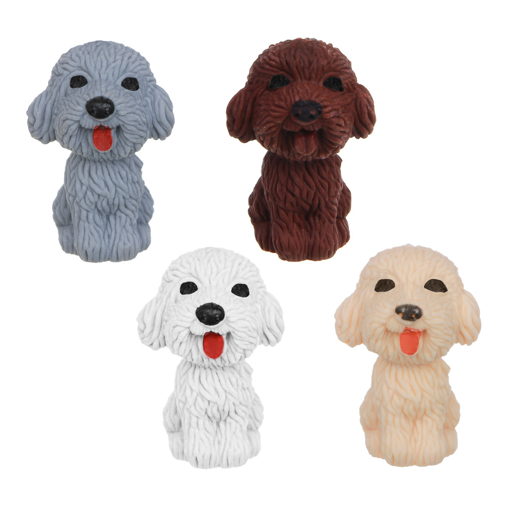 Ластик-топпер в форме собаки, 3,4х2,3х1,9см, 4 цвета, ТПР, арт.№ 607-058