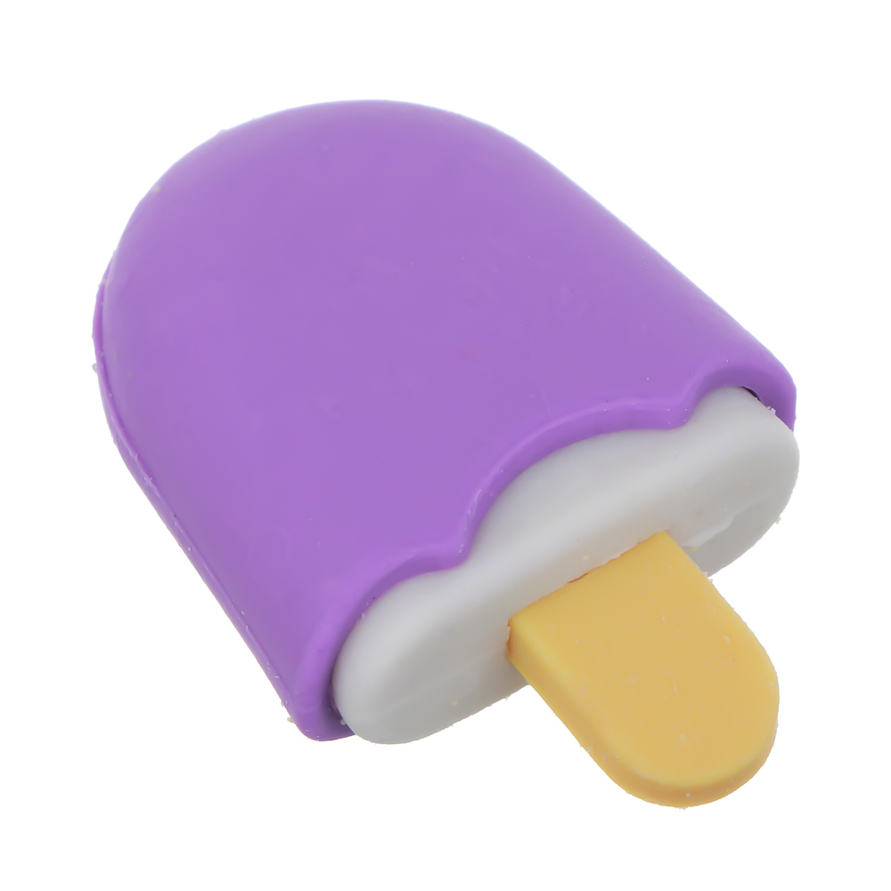 Ластик в форме эскимо на палочке, 3,5х2,5х1,3см, 4 цвета, ТПР, арт.№ 607-062