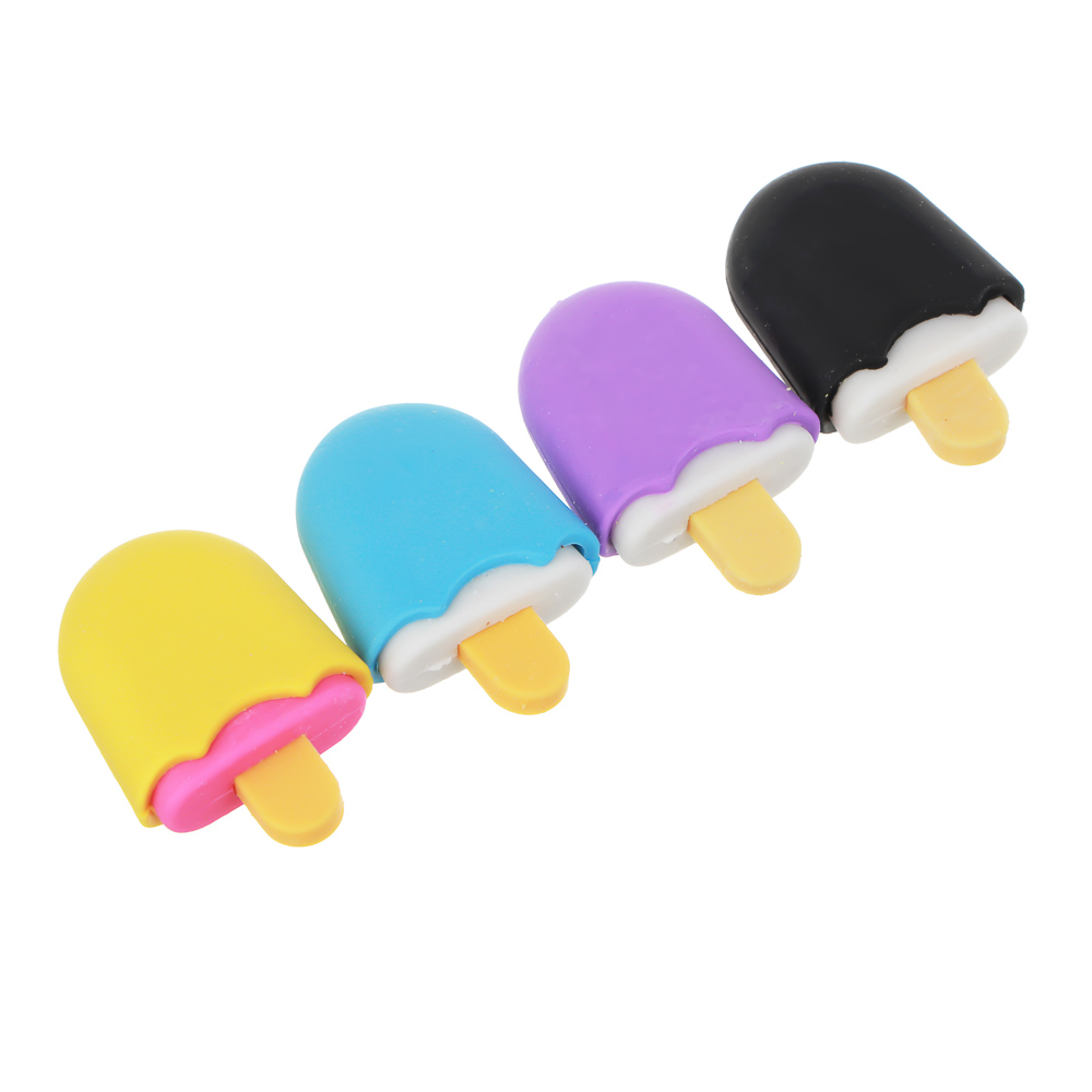 Ластик в форме эскимо на палочке, 3,5х2,5х1,3см, 4 цвета, ТПР, арт.№ 607-062