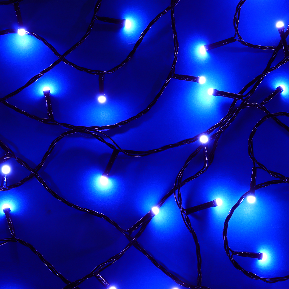 Гирлянда вьюн катушка 50 м СНОУ БУМ, 500 LED ламп, белое свечение (8 режимов), ПВХ чёрный, 220В, арт.№ 384-229