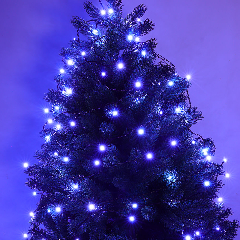 Гирлянда вьюн катушка 50 м СНОУ БУМ, 500 LED ламп, белое свечение (8 режимов), ПВХ чёрный, 220В, арт.№ 384-229