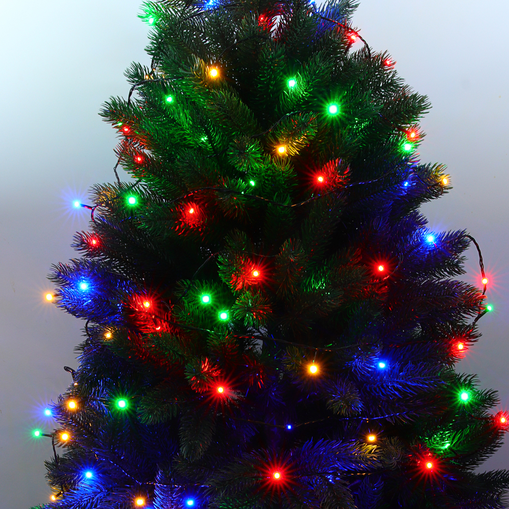 Гирлянда вьюн катушка 50 м СНОУ БУМ, 500 LED ламп, мультицвет (8 режимов), ПВХ чёрный, 220В, арт.№ 384-231