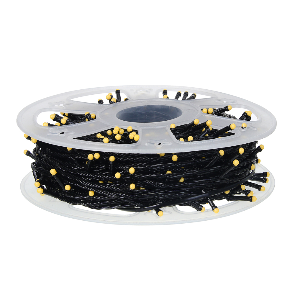 Гирлянда вьюн катушка 50 м СНОУ БУМ, 500 LED ламп, мультицвет (8 режимов), ПВХ чёрный, 220В, арт.№ 384-231