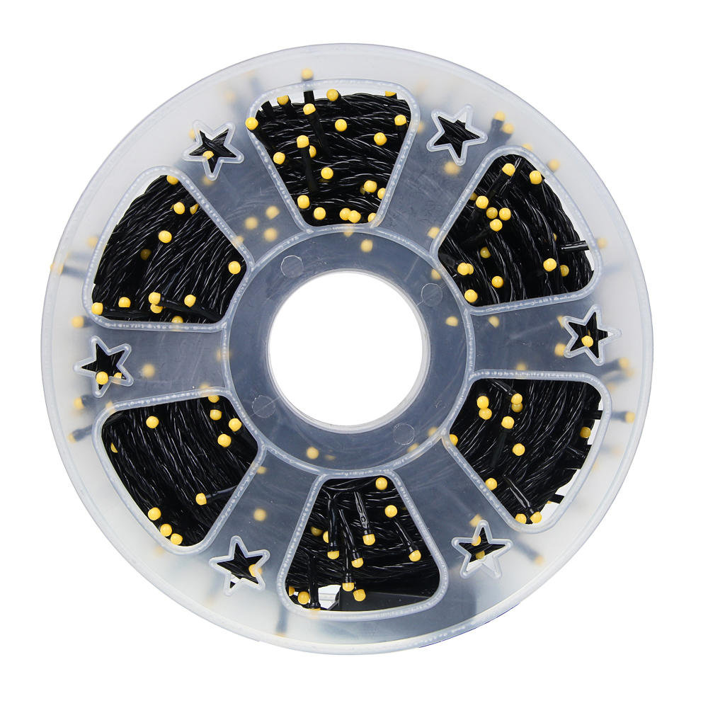 Гирлянда вьюн катушка 50 м СНОУ БУМ, 500 LED ламп, мультицвет (8 режимов), ПВХ чёрный, 220В, арт.№ 384-231