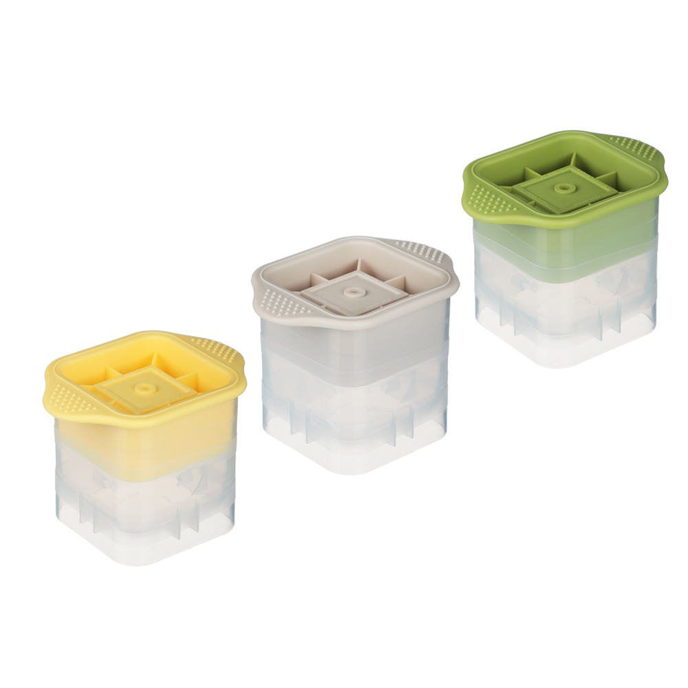 VETTA Форма для льда 10,5х7,5х8см "Кубик", пластик, силикон, 3 цвета, арт.№ 856-210