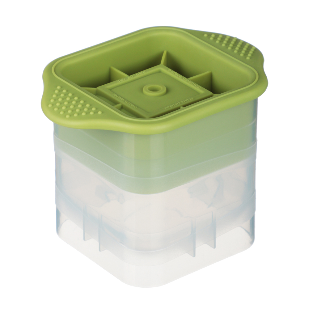 VETTA Форма для льда 10,5х7,5х8см "Кубик", пластик, силикон, 3 цвета, арт.№ 856-210