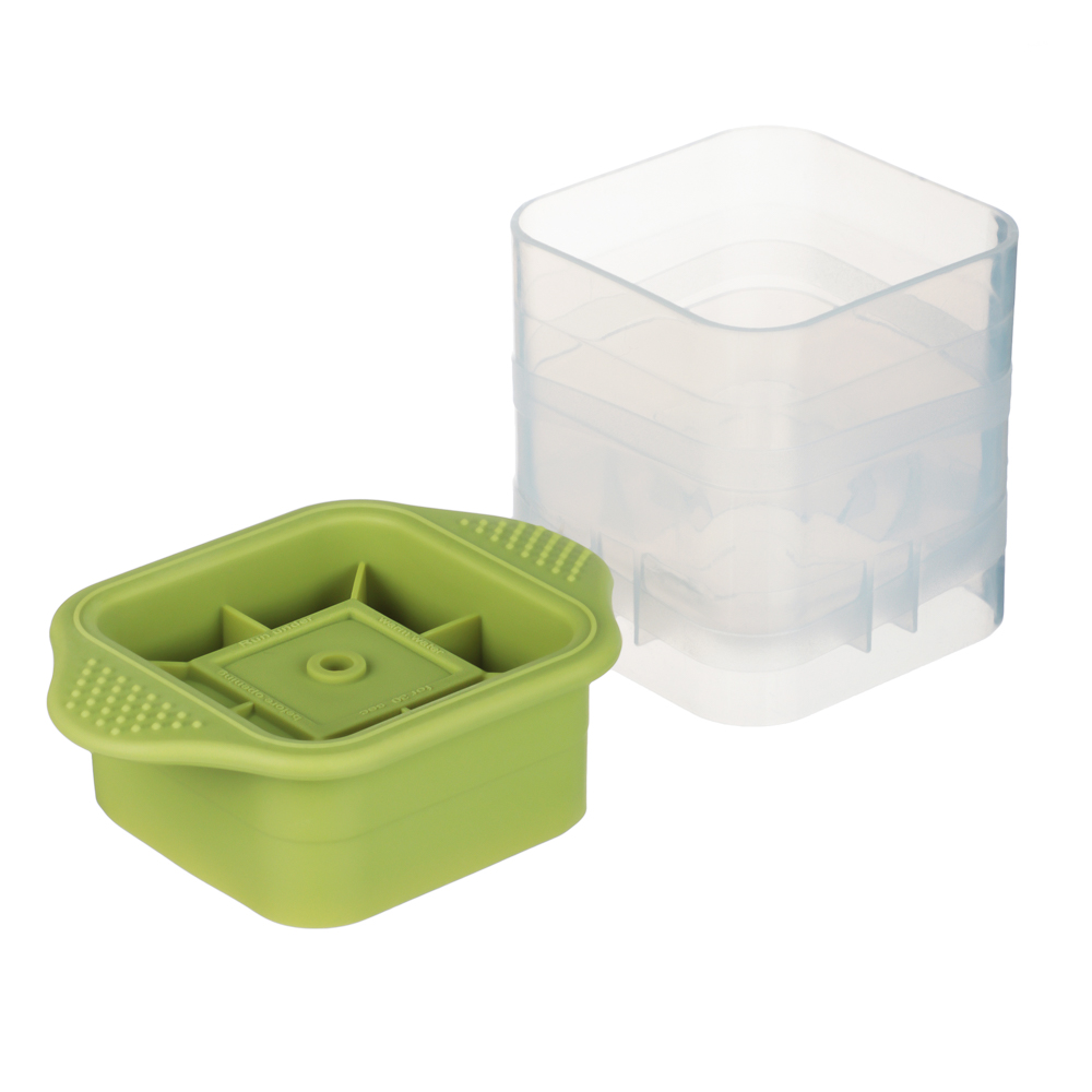 VETTA Форма для льда 10,5х7,5х8см "Кубик", пластик, силикон, 3 цвета, арт.№ 856-210