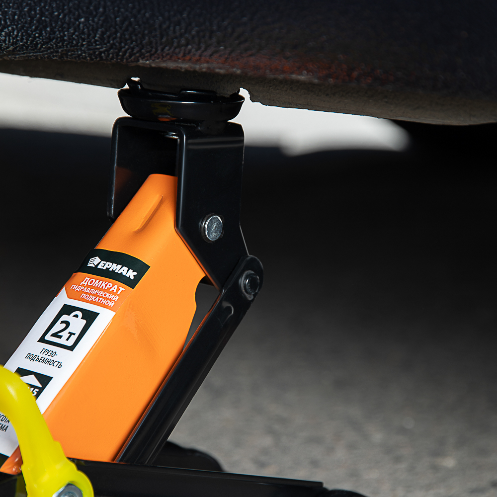ЕРМАК Домкрат гидравлический подкатной 2 т, высота подъема 125-300мм, арт.№ 742-001