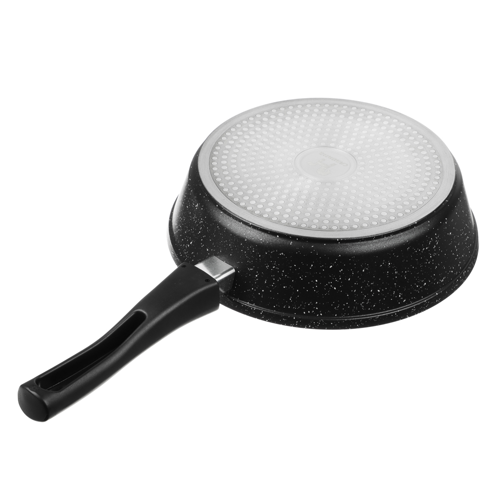 СЛАВЯНА Калина Сковорода литая глубокая d26см, антипригар.покрытие "мрамор", съемная ручка, индукция, арт.№ 846-781