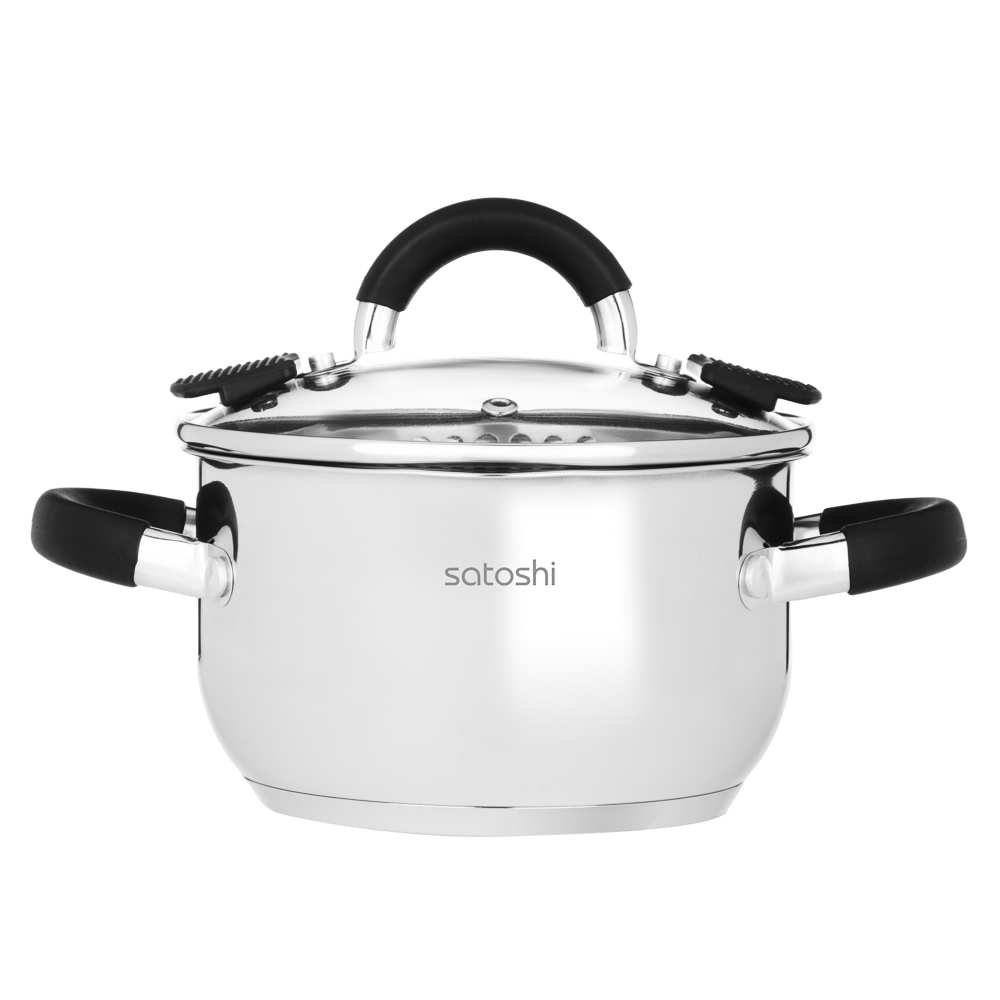 SATOSHI Арбон Кастрюля 16х9,5см, 1,8л, со стекл. крышкой, индукция, арт.№ 822-285