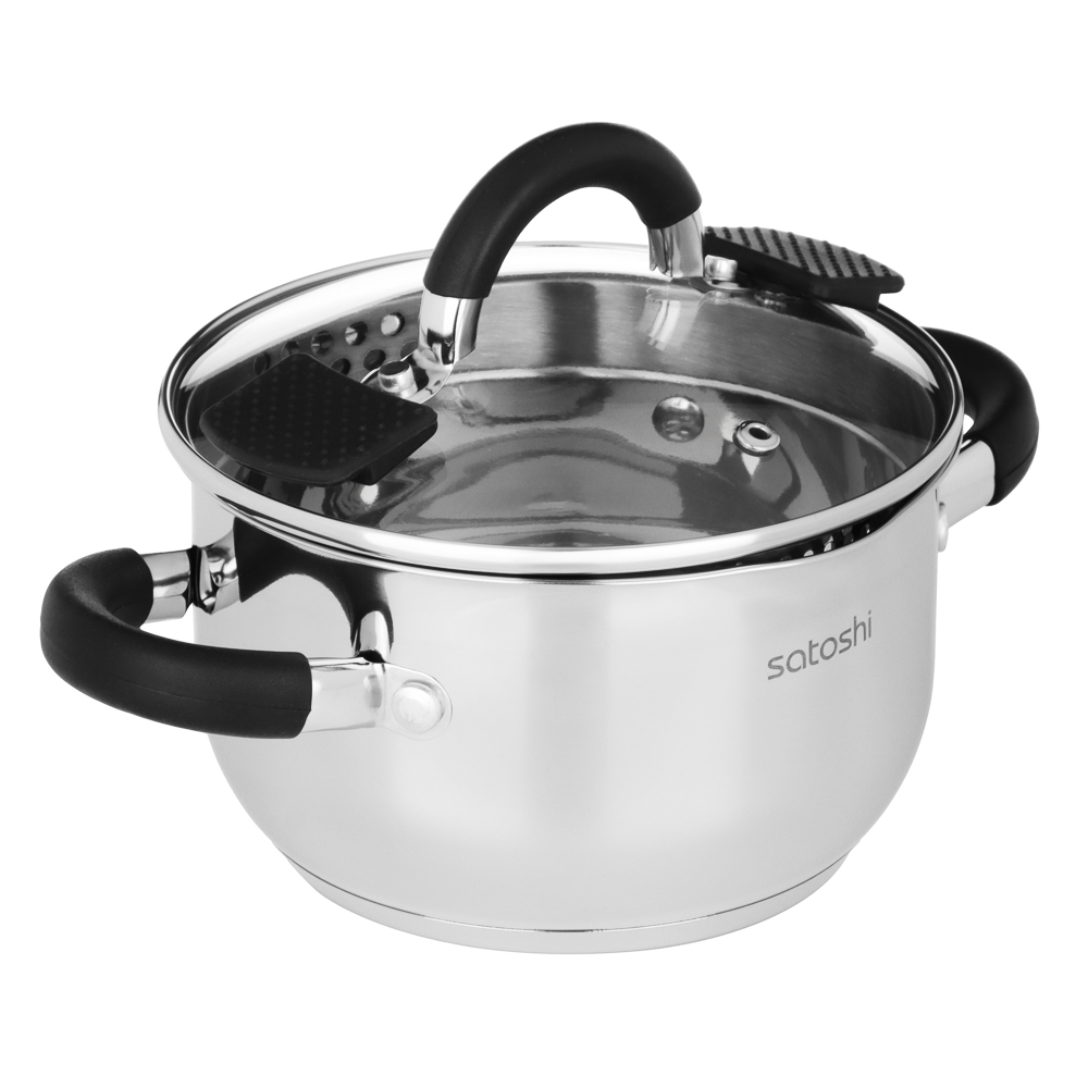 SATOSHI Арбон Кастрюля 16х9,5см, 1,8л, со стекл. крышкой, индукция, арт.№ 822-285