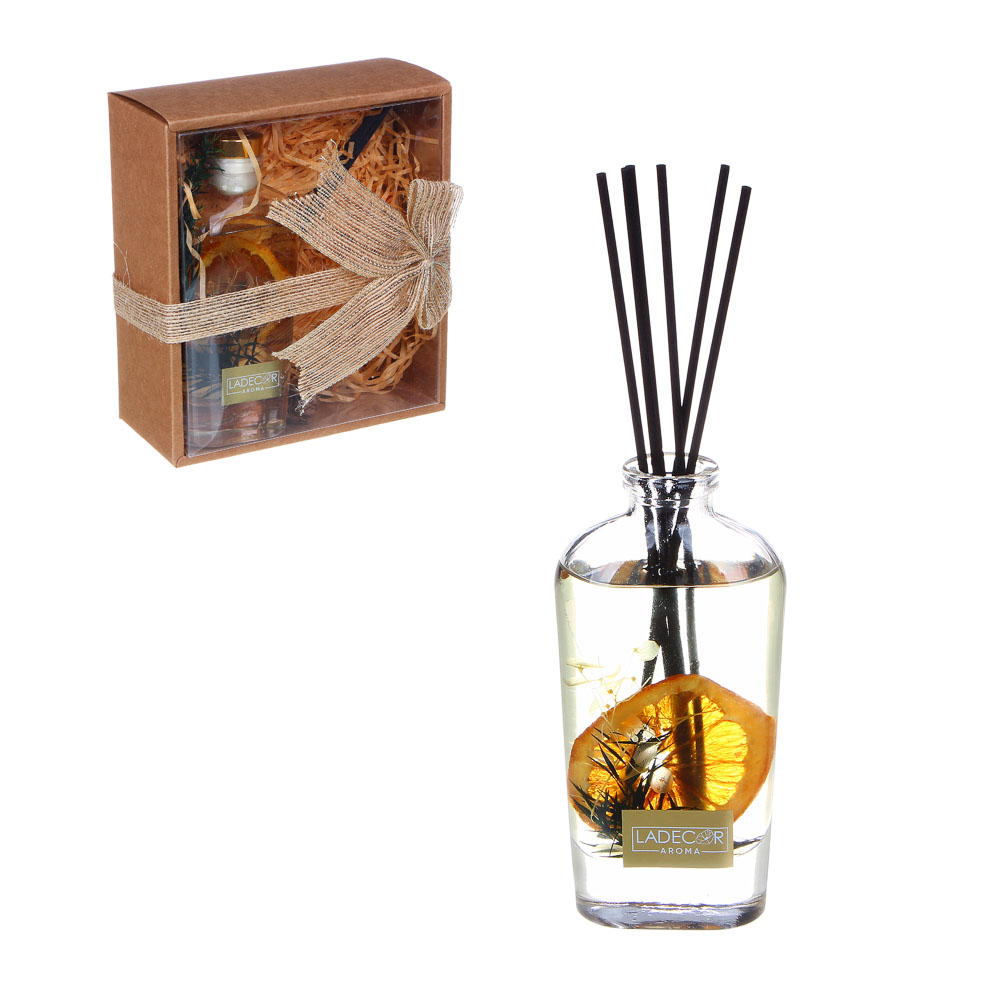LADECOR Аромадиффузор, с палочками и декором, 160мл, 4 аромата, арт 4, арт.№ 425-185