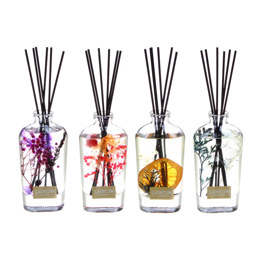 LADECOR Аромадиффузор, с палочками и декором, 160мл, 4 аромата, арт 4, арт.№ 425-185