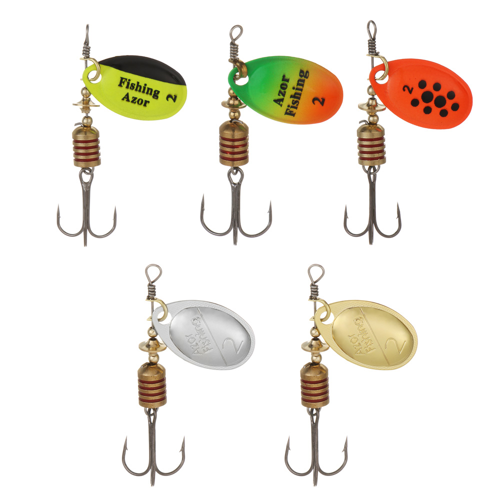 Блесна вращающаяся "Комета" тм AZOR FISHING, №2, 5 гр, 5 цветов, арт.№ 145-122