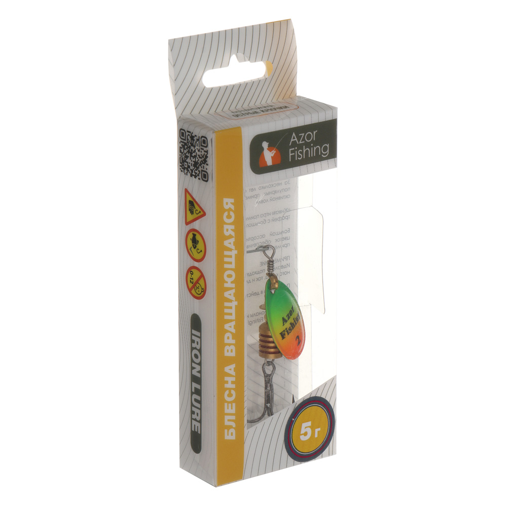 Блесна вращающаяся "Комета" тм AZOR FISHING, №2, 5 гр, 5 цветов, арт.№ 145-122
