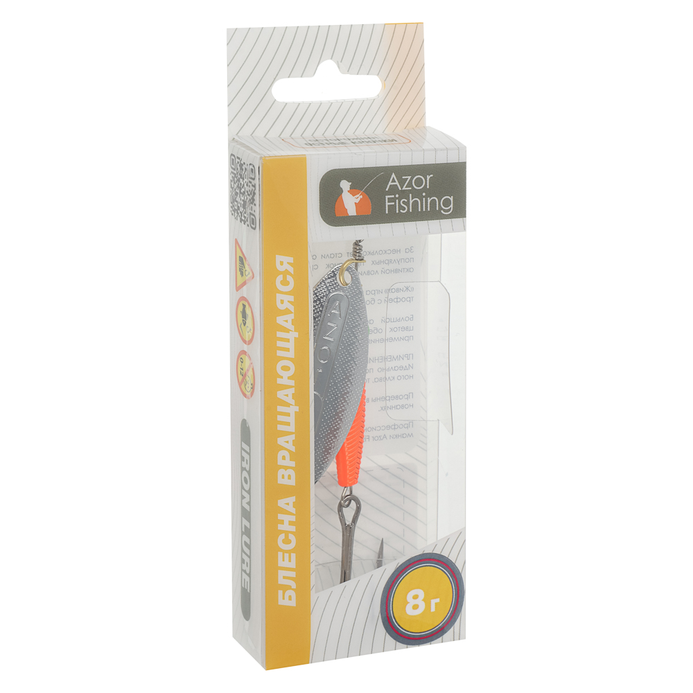 Блесна вращающаяся "Хэви Лонг" тм AZOR FISHING, №4, 8 гр, 5 цветов, арт.№ 145-133