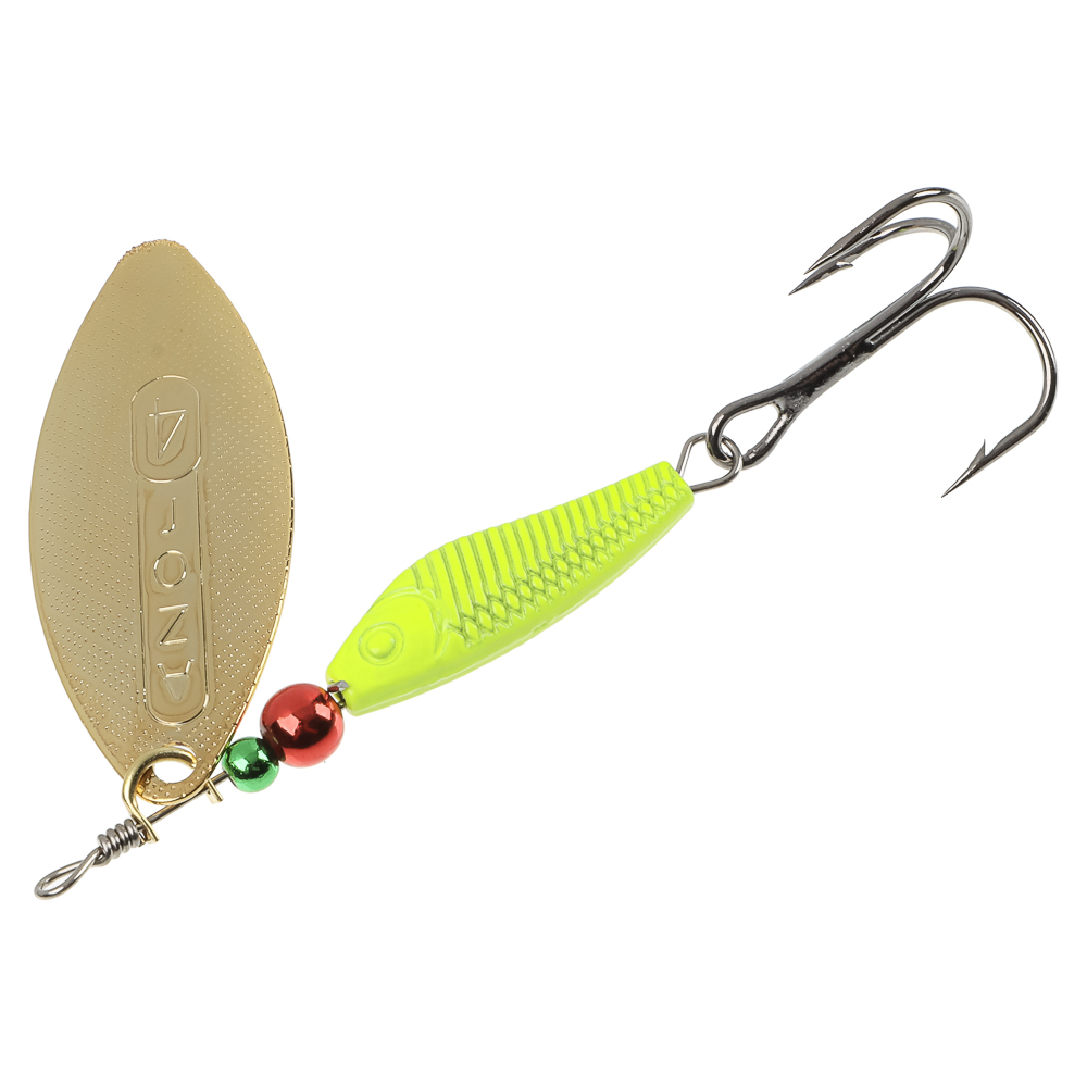 Блесна вращающаяся "Хэви Лонг" тм AZOR FISHING, №4, 8 гр, 5 цветов, арт.№ 145-133