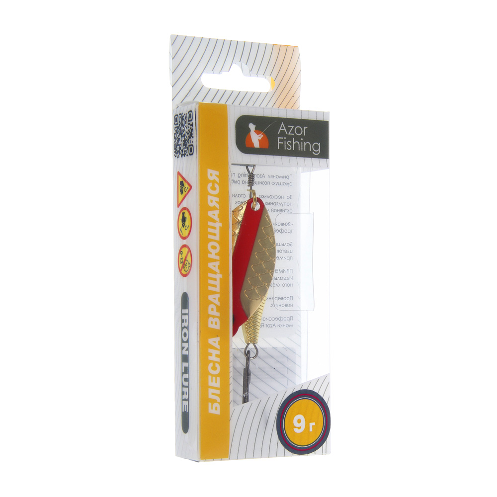 Блесна вращающаяся "Щукарь" тм AZOR FISHING, №4, 9 гр, 5 цветов, арт.№ 145-134