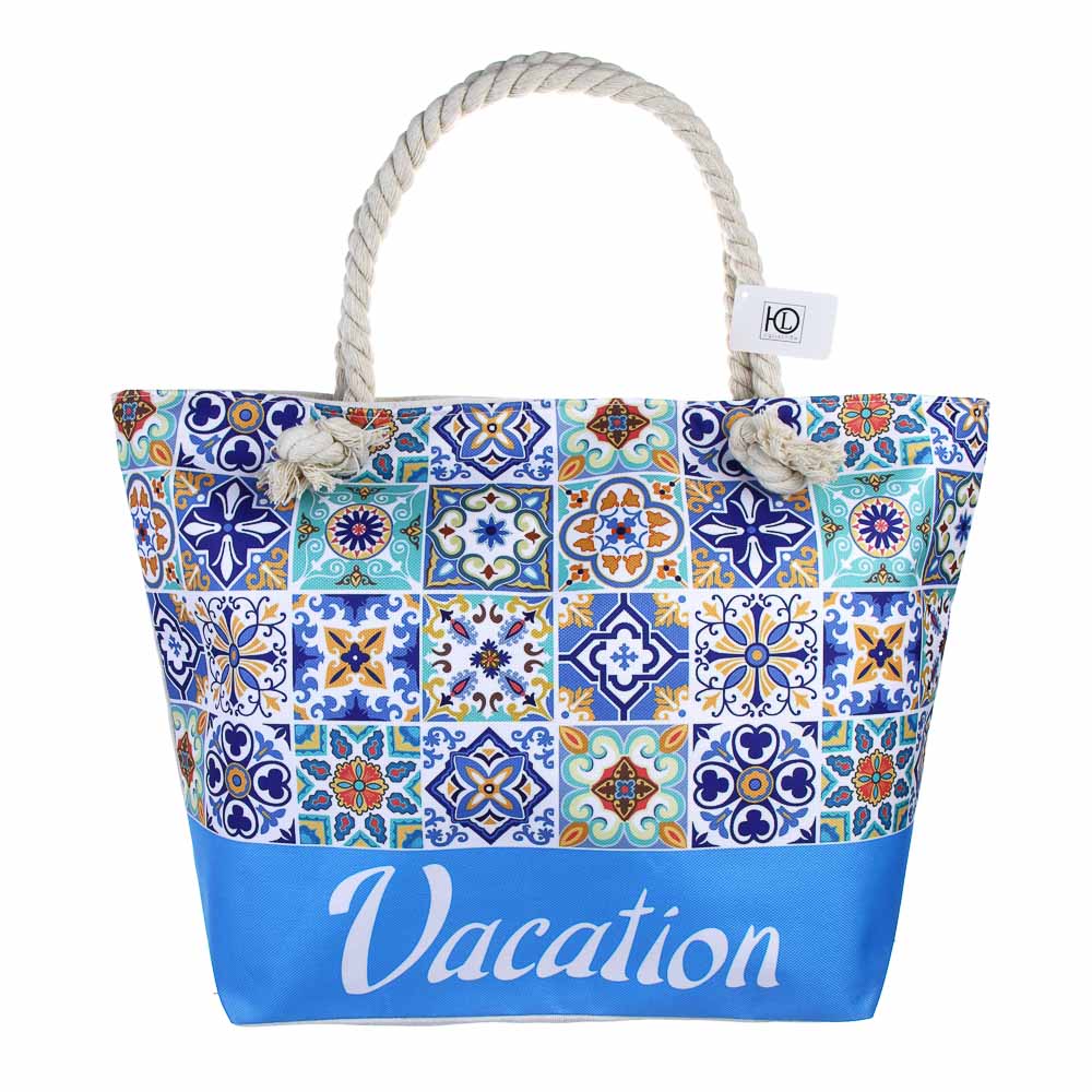 ЮL Майолика Сумка пляжная с ручками-канатами, полиэстер, 49х33х14 см, 4 цвета, СЗВЛ25-02, арт.№ 337-207