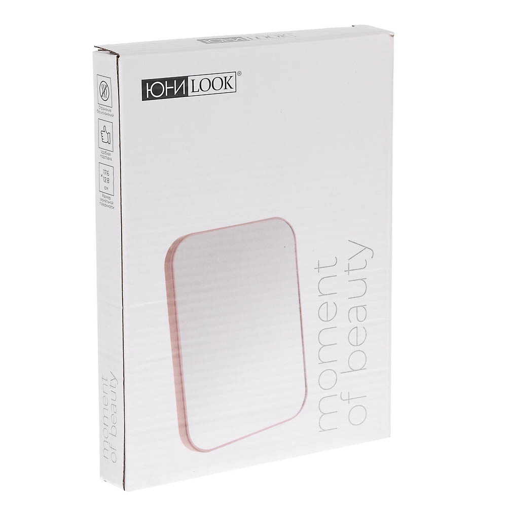 ЮНИLOOK Зеркало настольное, пластик, стекло, 13х18см, 4 цвета, ЗН19-1, арт.№ 347-087