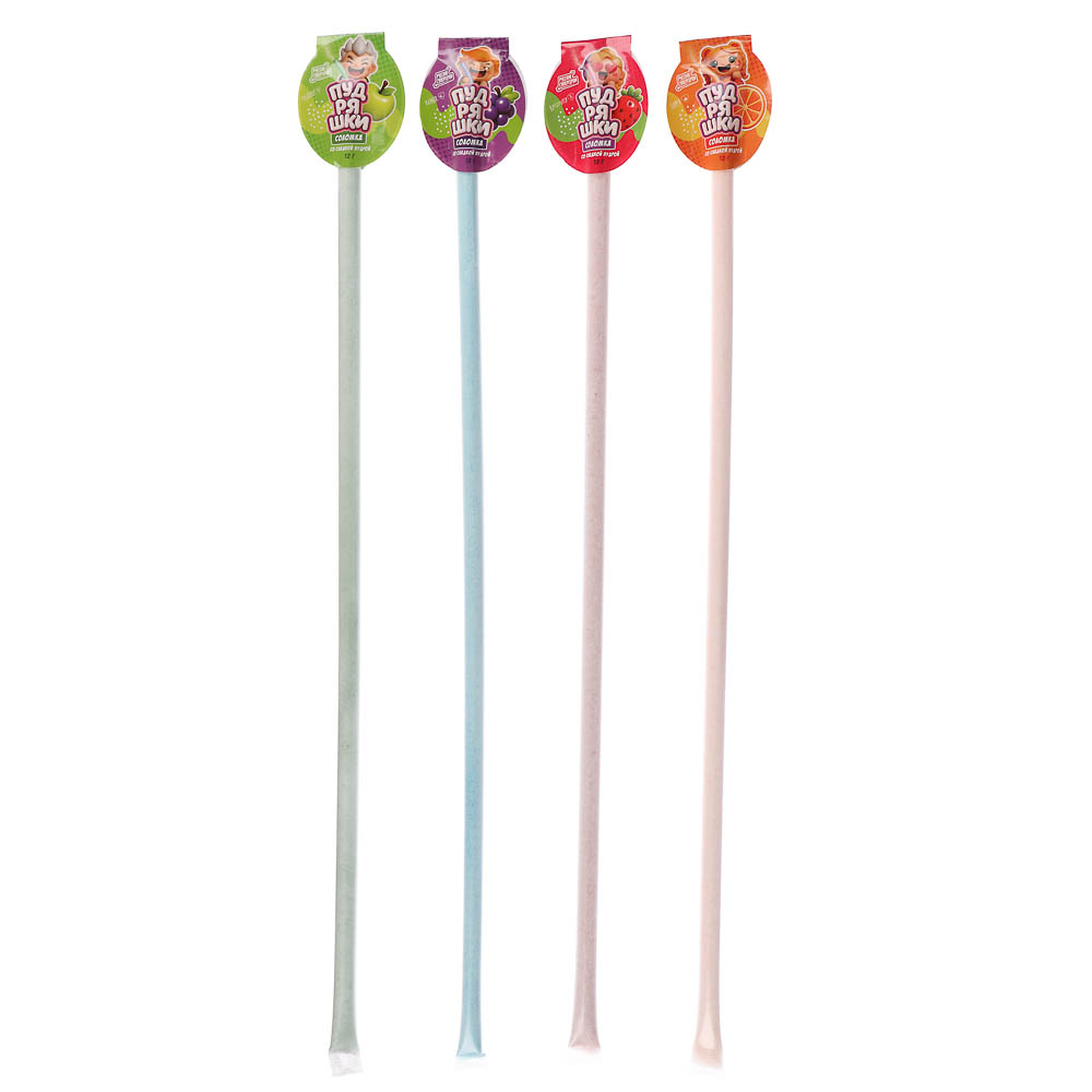 BY Русские Супергерои Соломка с пудрой со вкусом клубника/яблоко/апельсин/виноград 12 гр., арт.№ 347-538