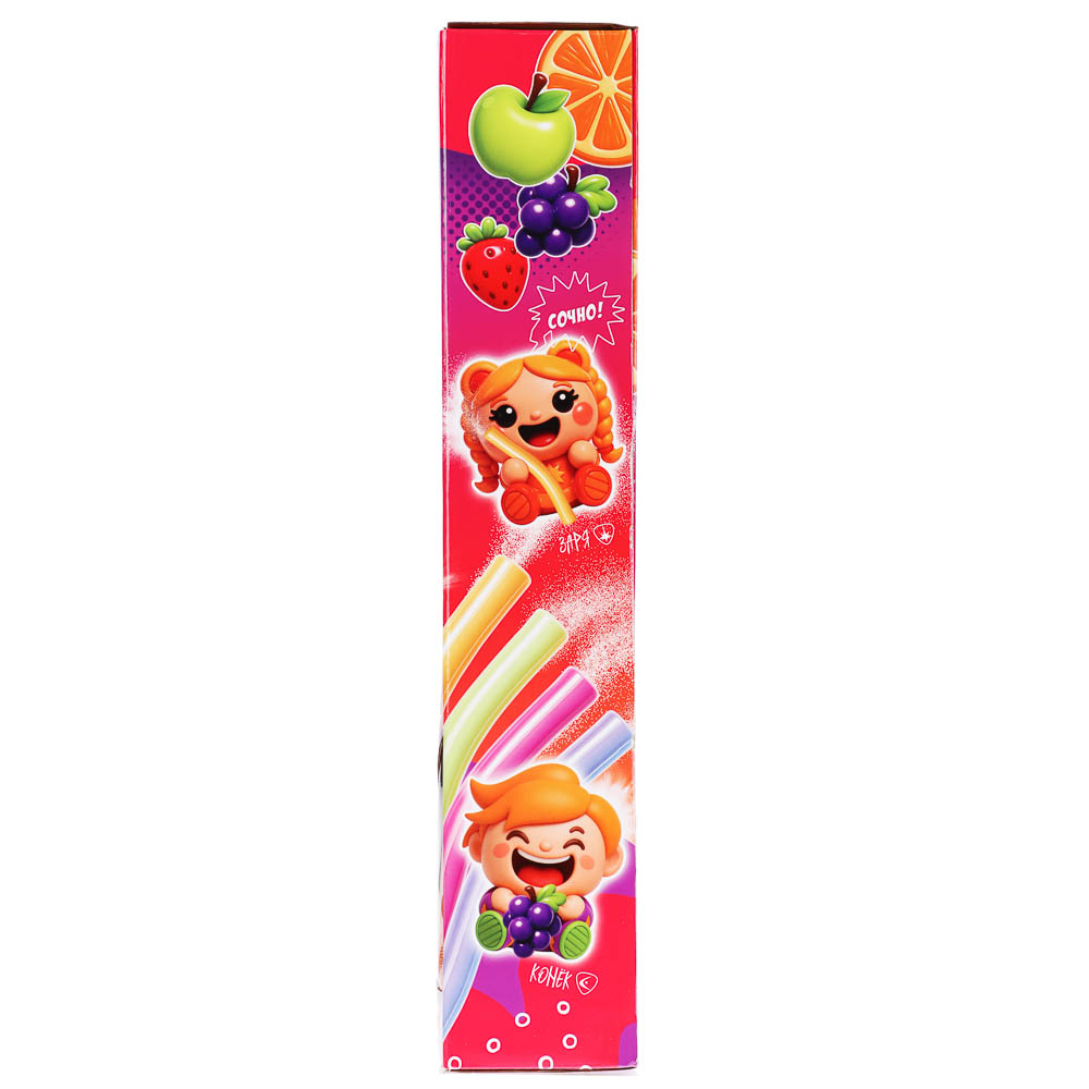 BY Русские Супергерои Соломка с пудрой со вкусом клубника/яблоко/апельсин/виноград 12 гр., арт.№ 347-538