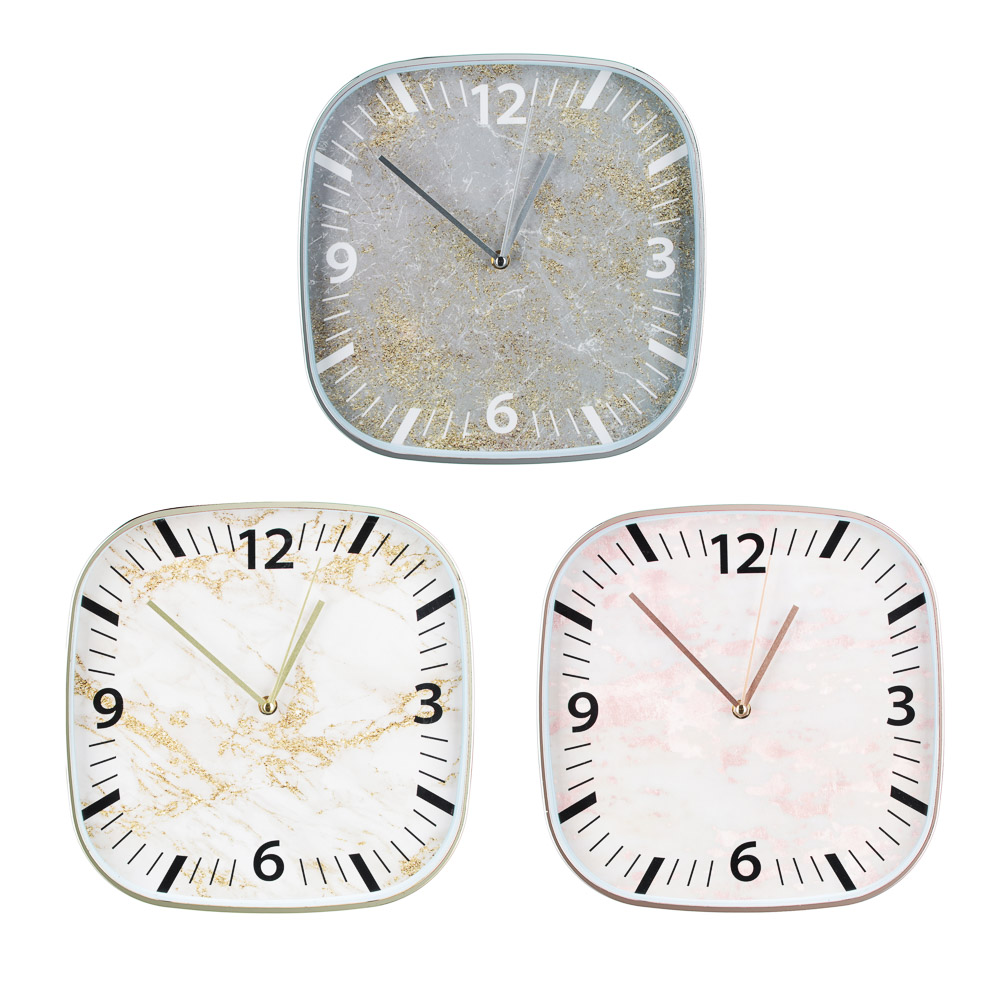 LADECOR CHRONO Часы настенные, 29,1х29,1х4,1см, пластик, 3 цвета, арт.№ 581-863