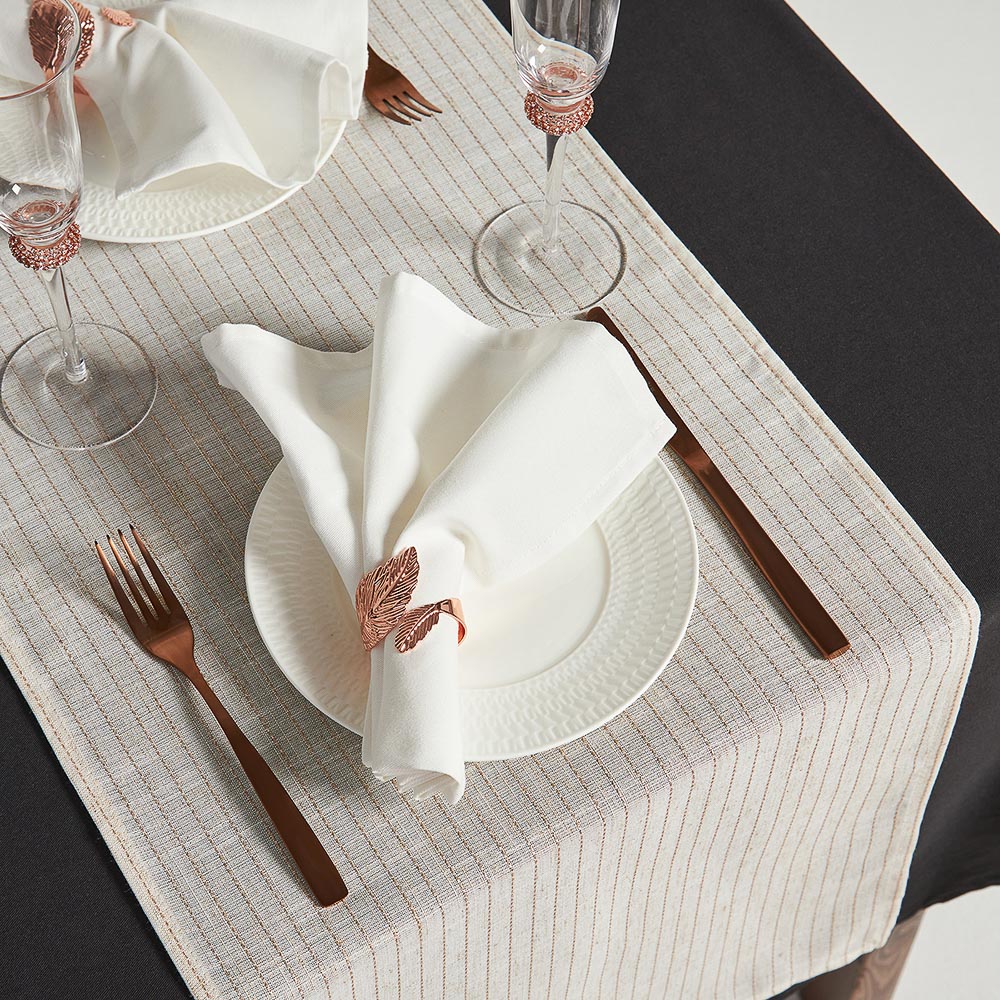 BY COLLECTION White Line Дорожка декоративная, 40х140см, 85% полиэстер, 15% лен, арт.№ 488-110