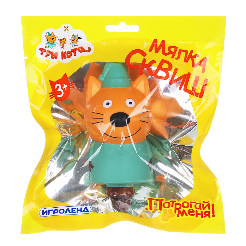 ИГРОЛЕНД Мялка сквиш "Три кота", ПУ, 12х7,5см, 6 дизайнов, арт.№ 297-073