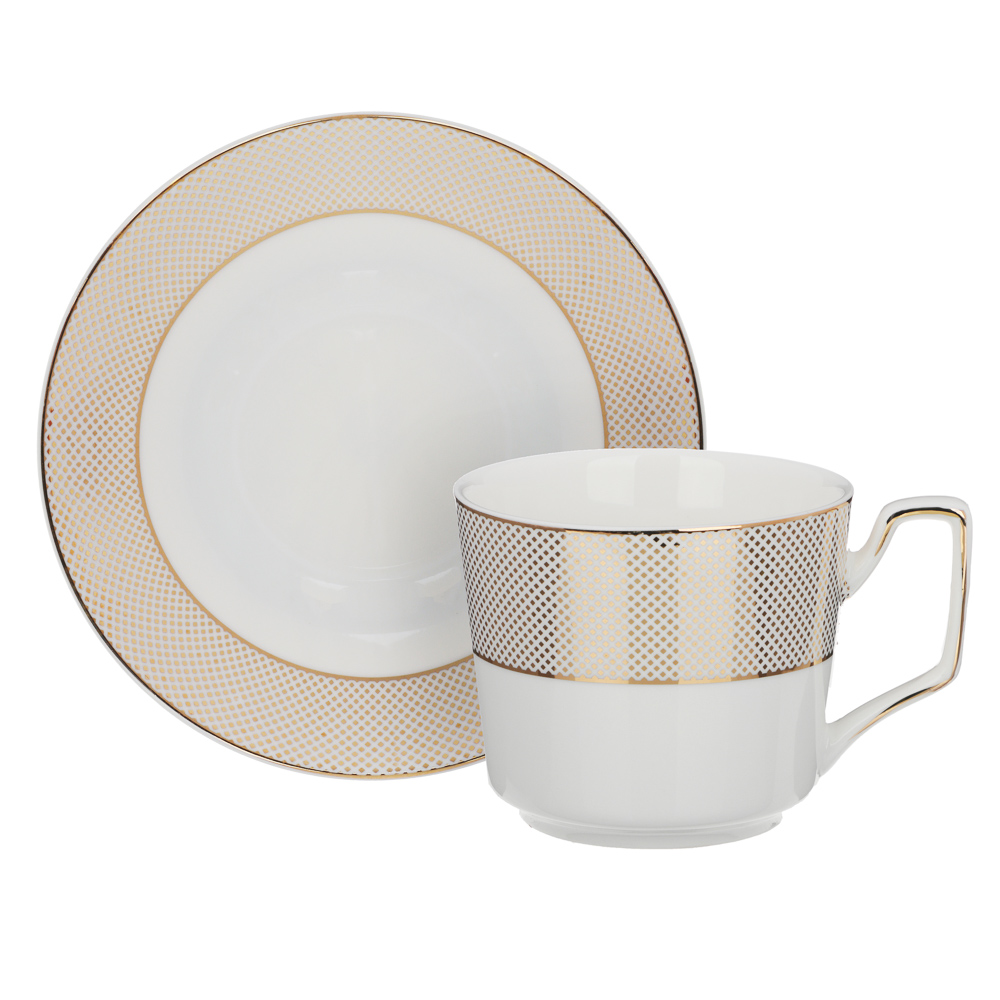MILLIMI Голд Набор чайный 2 пр., 260мл, 15см, костяной фарфор, арт.№ 802-126