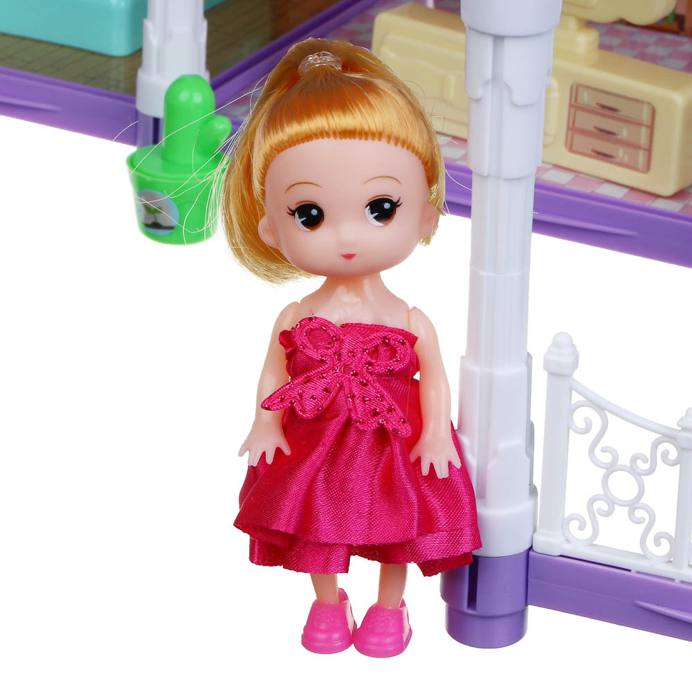 ИГРОЛЕНД Дом для куклы с акс. питомцами и куклой, ABS, PP, полиэстер, 30х8х23 см, арт.№ 278-133