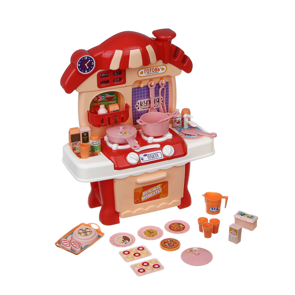 ИГРОЛЕНД Игровой набор Кухня сборная в виде домика, PP, картон, 33х6х26 см, 2 цвета, арт.№ 294-218