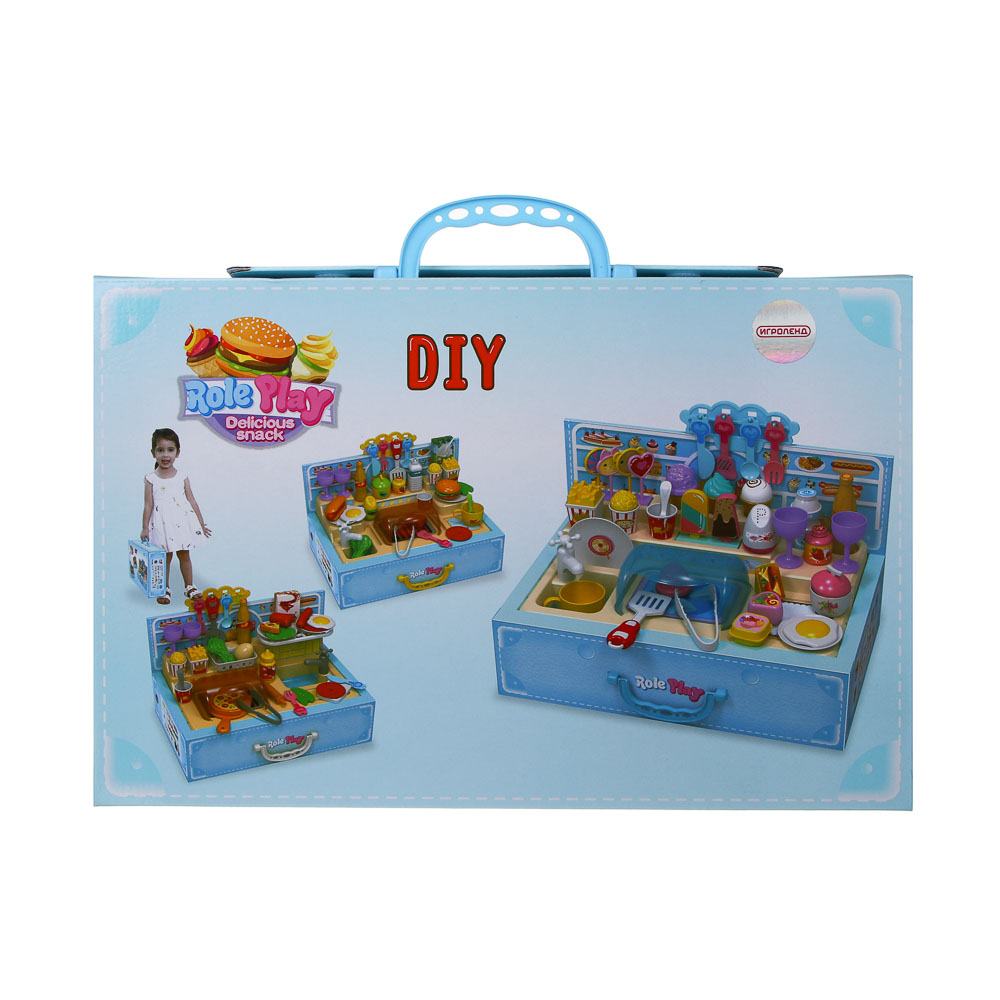 ИГРОЛЕНД Игровой набор Кухня в чемодане, PP, ABS, 39х26х10,5 см, арт.№ 294-219