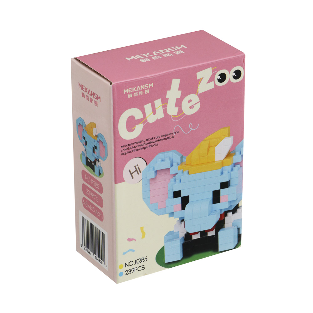 Конструктор мини 3D "Зверятки", ABS, 8х4,5х11,5см, 9 видов, арт.№ 858-089