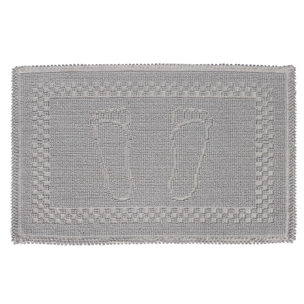 Коврик петельный, хлопок, 60x40см, одинарный, серый, арт.№ 462-841