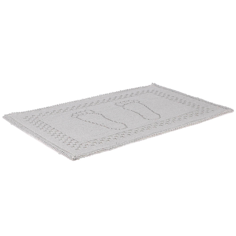 Коврик петельный, хлопок, 60x40см, одинарный, серый, арт.№ 462-841