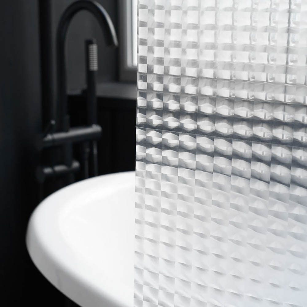 Штора для ванной 3D геометрия 180х180см (12 колец), ПЕВА, ромбики, арт.№ 461-676