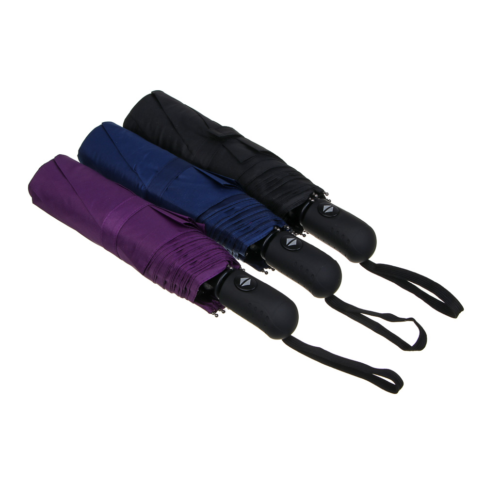 Зонт автомат, металл, пластик, эпонж, d103см, 8 спиц, 3 цвета, арт.№ 302-396