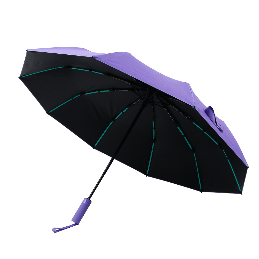 Зонт автомат, усиленный, стекловолокно, металл, пластик, ПЭ, винил, d103см, 10 спиц, 4 цвета, #1, арт.№ 302-397