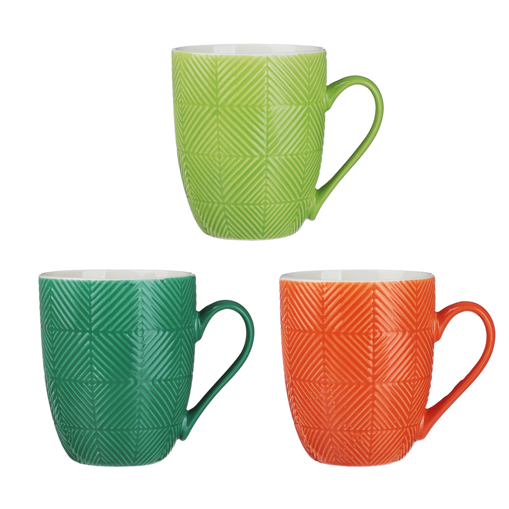 MILLIMI Кружка Квадрат, 380 мл, фарфор, 3 цвета, арт.№ 806-323