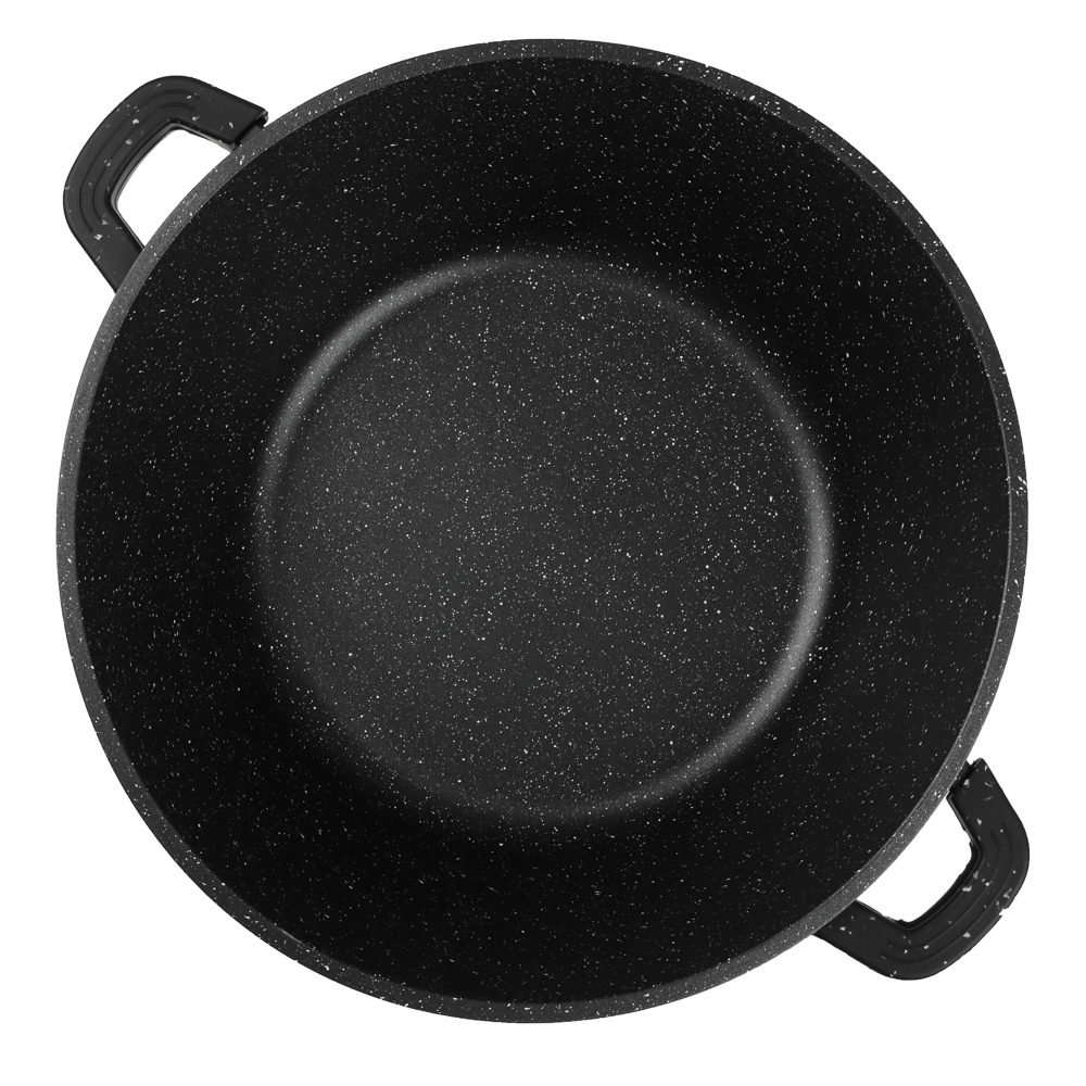 Набор кастрюль SATOSHI Лион 4 предмета 36 см, 40 см, 13,5 л, 18,5 л + крышки, а/п покрытие мрамор, силик.протекторы ручек, индукция, арт.№ 846-689